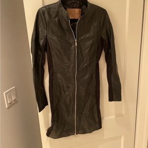 Goosecraft leather dress or jacket shirt with spandex stretch small Harley